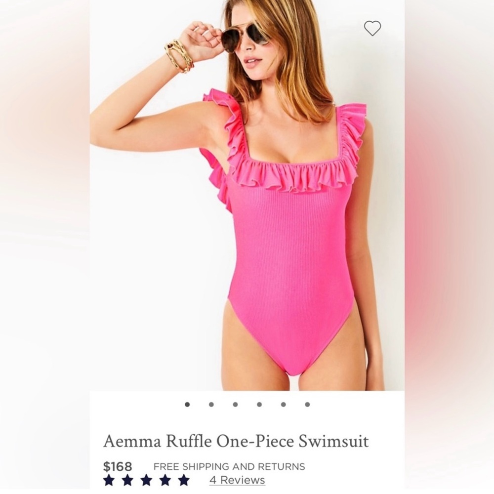 Lilly Pulitzer Aemma Ruffle One-Piece Swimsuit Size 12 New With Tags